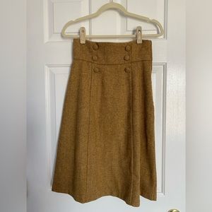 ModCloth tan tweed midi skirt